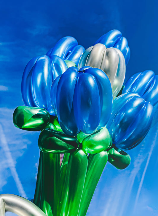 Букеты из Шаров - Тюльпаны - "Голубые Галактики"