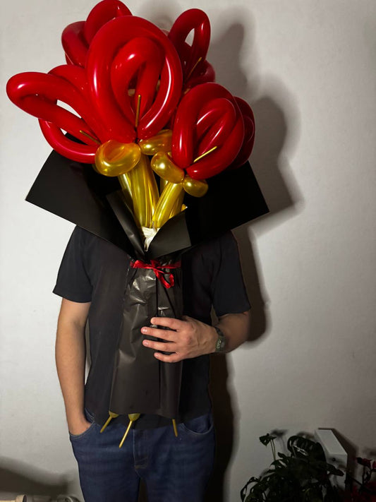 Букеты из Шаров Каллы - "Гранатовый всплеск"